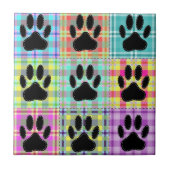 Dog Paw Muster Quilt Fliese (Vorderseite)