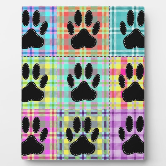 Dog Paw Muster Quilt Fotoplatte (Vorderseite)