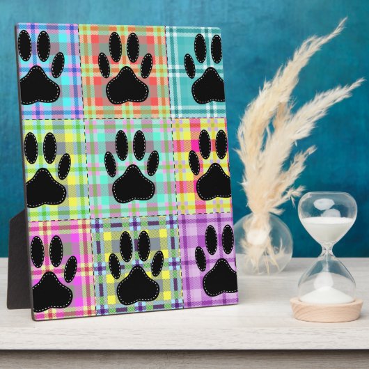 Dog Paw Muster Quilt Fotoplatte (Seite)