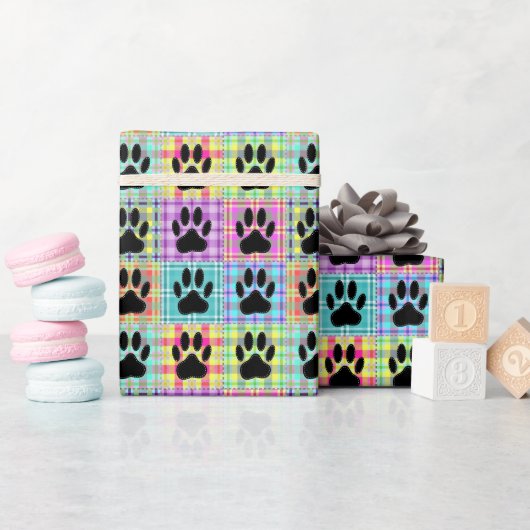 Dog Paw Muster Quilt Geschenkpapier (Babyparty)