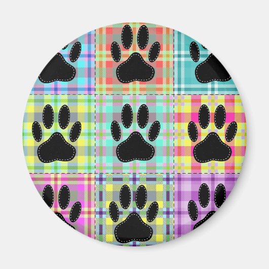 Dog Paw Muster Quilt Magnet (Vorne)