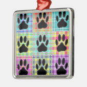 Dog Paw Muster Quilt Ornament Aus Metall (Links)