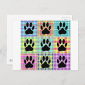 Dog Paw Muster Quilt Postkarte (Vorne/Hinten)