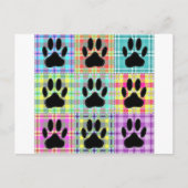 Dog Paw Muster Quilt Postkarte (Vorderseite)