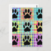 Dog Paw Muster Quilt Postkarte (Vorne/Hinten)