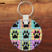 Dog Paw Muster Quilt Schlüsselanhänger (Rückseite)
