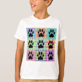 Dog Paw Muster Quilt T-Shirt (Vorderseite)