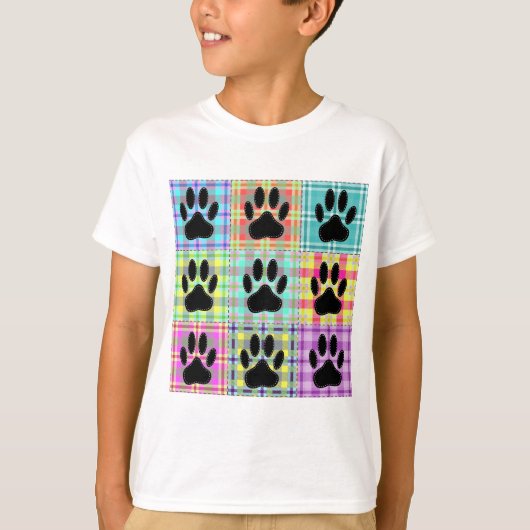 Dog Paw Muster Quilt T-Shirt (Vorderseite)