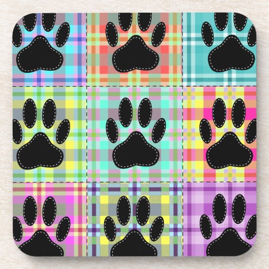 Dog Paw Muster Quilt Untersetzer (Vorderseite)