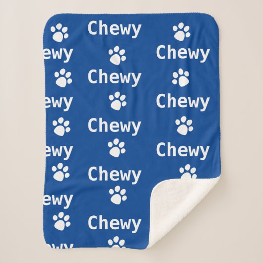 Dog Paw Name Navy White Sherpadecke (Vorderseite)