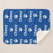 Dog Paw Name Navy White Sherpadecke (Vorderseite (Horizontal))