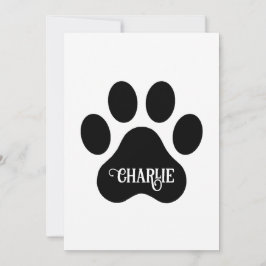 Dog Paw Name Silhouette Design Feiertagskarte