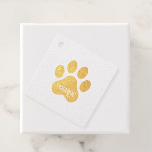 Dog Paw Name Silhouette Design Geschenkanhänger (Mit Box)