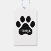 Dog Paw Name Silhouette Design Geschenkanhänger (Vorderseite)