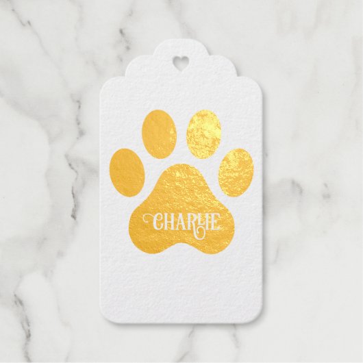 Dog Paw Name Silhouette Design Geschenkanhänger (Vorderseite)