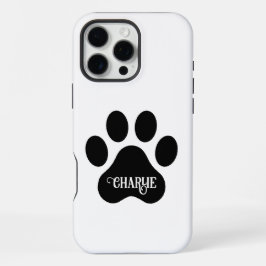 Dog Paw Name Silhouette Design iPhone 16 Pro Max Hülle