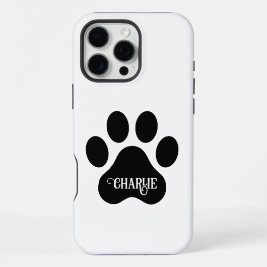 Dog Paw Name Silhouette Design iPhone Hülle (Rückseite)