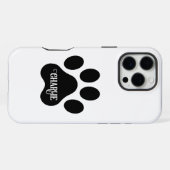 Dog Paw Name Silhouette Design iPhone Hülle (Rückseite (Horizontal))