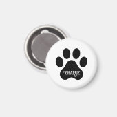 Dog Paw Name Silhouette Design Magnet (Vorderseite/Rückseite)