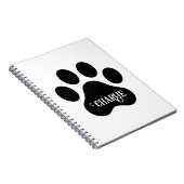 Dog Paw Name Silhouette Design Notizblock (Rechte Seite)