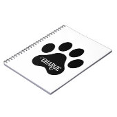 Dog Paw Name Silhouette Design Notizblock (Linke Seite)