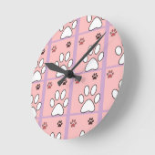 Dog Paw Pattern Runde Wanduhr (Winkel)