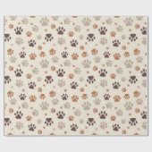 Dog Paw Pattern Wrapping Paper Geschenkpapier (Flach)
