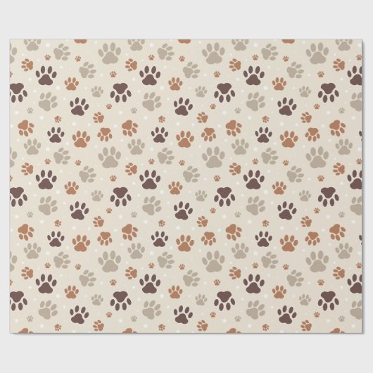 Dog Paw Pattern Wrapping Paper Geschenkpapier (Flach)