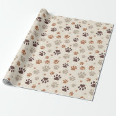 Dog Paw Pattern Wrapping Paper Geschenkpapier (Ungerollt)