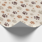 Dog Paw Pattern Wrapping Paper Geschenkpapier (Ecke)