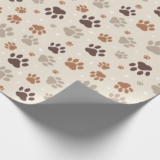 Dog Paw Pattern Wrapping Paper Geschenkpapier (Ecke)