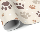 Dog Paw Pattern Wrapping Paper Geschenkpapier (Rolleneckpunkt)