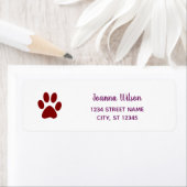 Dog Paw personalisieren Modernes Rücksendekennzeic (Insitu)