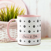 Dog Paw Pink Foto und Text Tasse