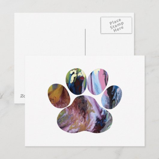 Dog Paw Postkarte (Vorne/Hinten)