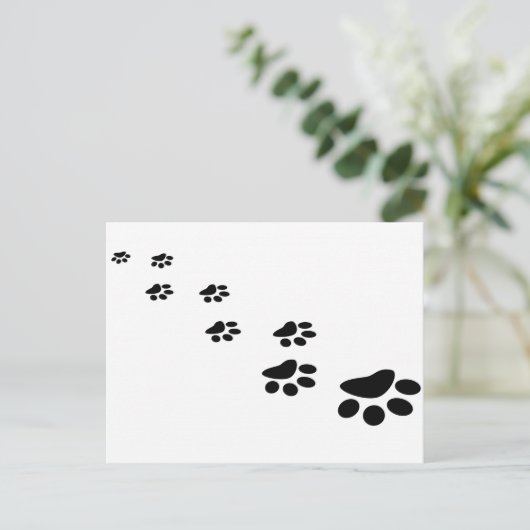 Dog Paw Postkarte (Stehend Vorderseite)