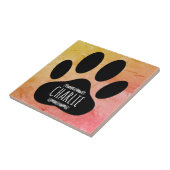 Dog Paw Print Add Individuelle Name Fliese (Seite)