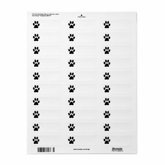 Dog Paw Print Address Labels (Vorne)