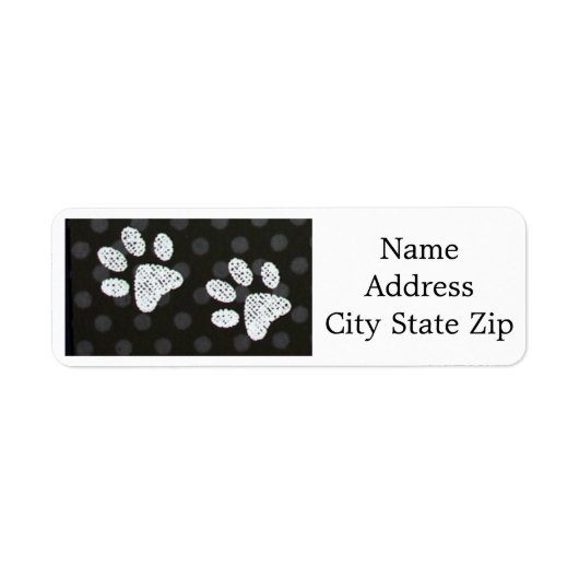 ***DOG PAW PRINT*** ADRESSE-ETIKETT (Vorne)