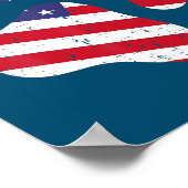 Dog Paw Print American Flag USA Niedlich 4. Juli Poster (Ecke)