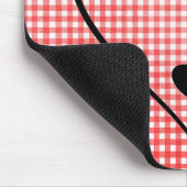 Dog Paw Print and Heart on Gingham Mousepad (Ecke)