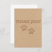 Dog Paw Print and Text Dankeskarte (Vorne/Hinten)