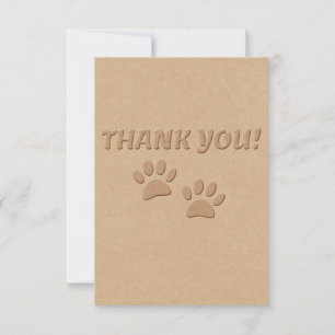 Dog Paw Print and Text Dankeskarte