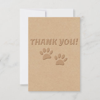 Dog Paw Print and Text Dankeskarte