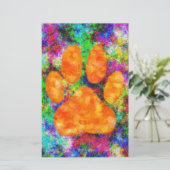 Dog Paw Print Aquarell Briefpapier (Stehend Vorderseite)
