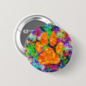 Dog Paw Print Aquarell Button (Vorne & Hinten)