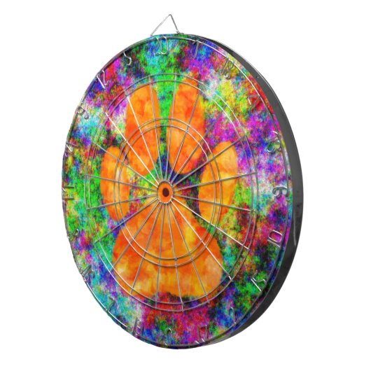 Dog Paw Print Aquarell Dartscheibe (Vorderseite rechts)