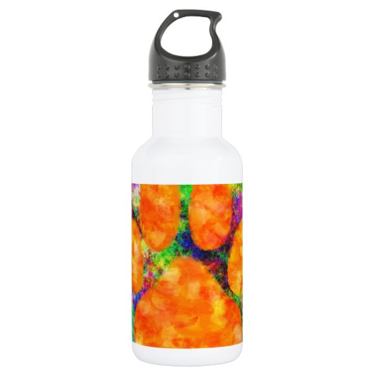 Dog Paw Print Aquarell Edelstahlflasche (Vorderseite)