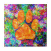 Dog Paw Print Aquarell Fliese (Vorderseite)