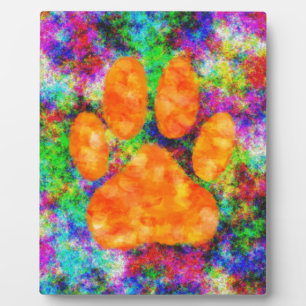 Dog Paw Print Aquarell Fotoplatte